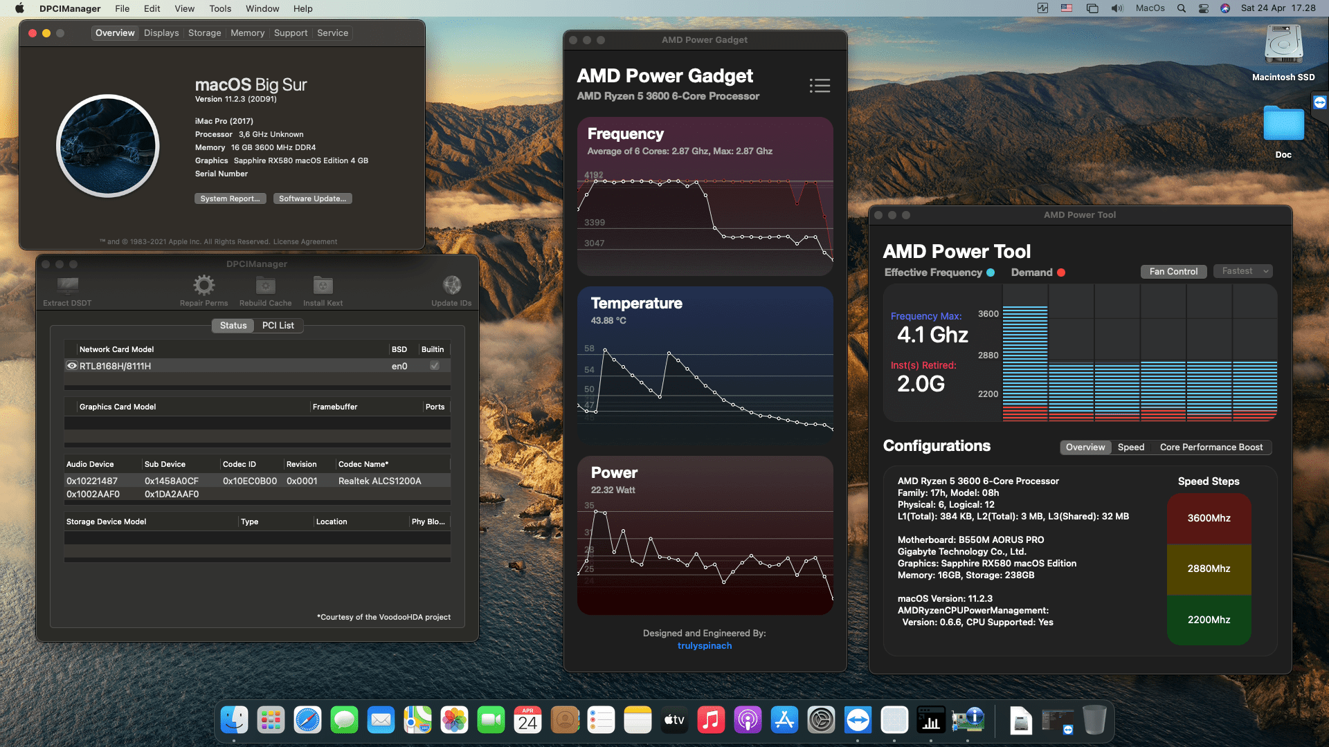 Success Hackintosh macOS Big Sur 11.2.3 Build 20D91 in Gigabyte B550M Aorus Pro + AMD Ryzen 5 3600 + Sapphire RX 580